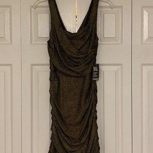 Gold Ruched Mini Dress